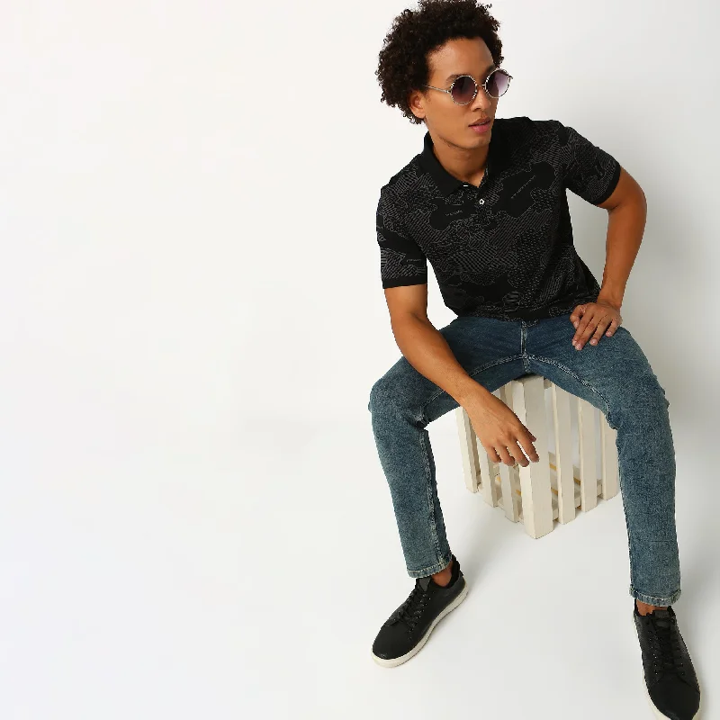 Hot Deal Regular Fit Printed Polo T-Shirt