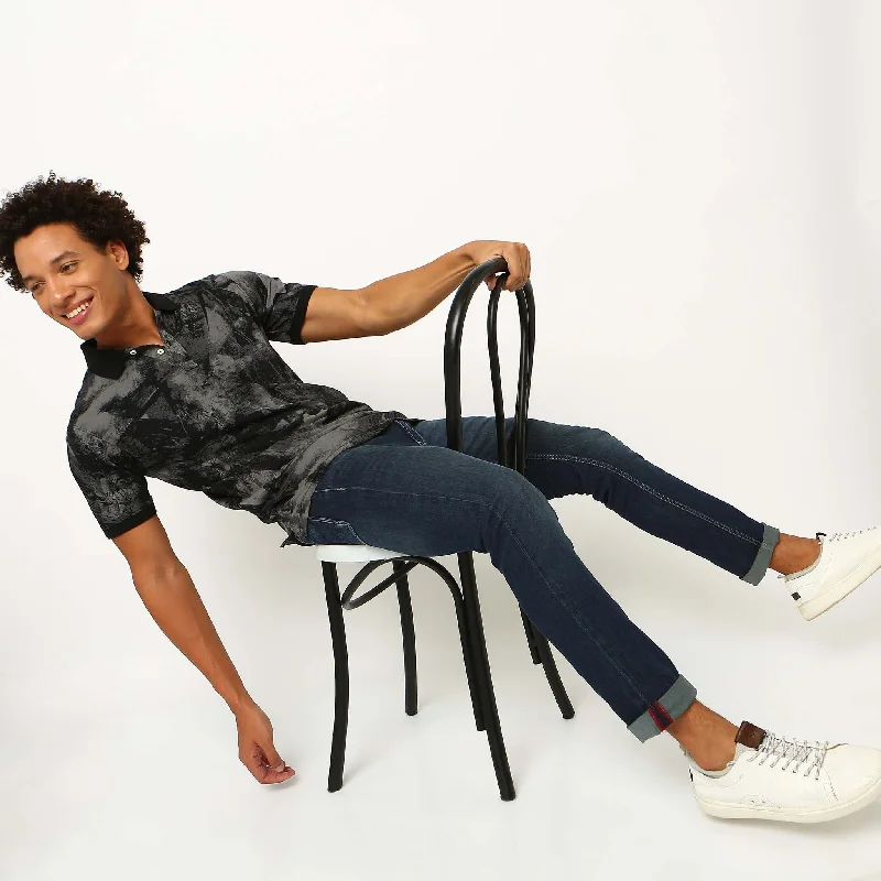Act Now Regular Fit Printed Polo T-Shirt