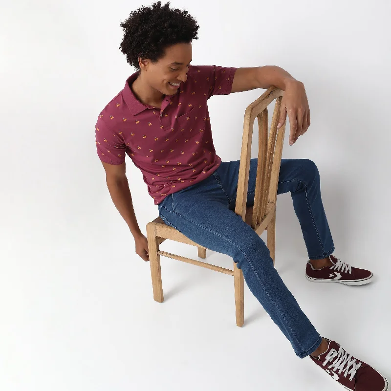 Flash Sale Regular Fit Printed Polo T-Shirt