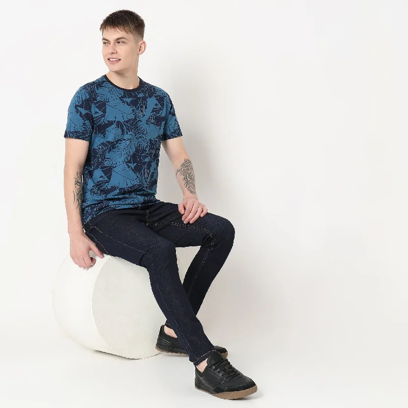 Discount Mania Regular Fit Printed T-Shirt