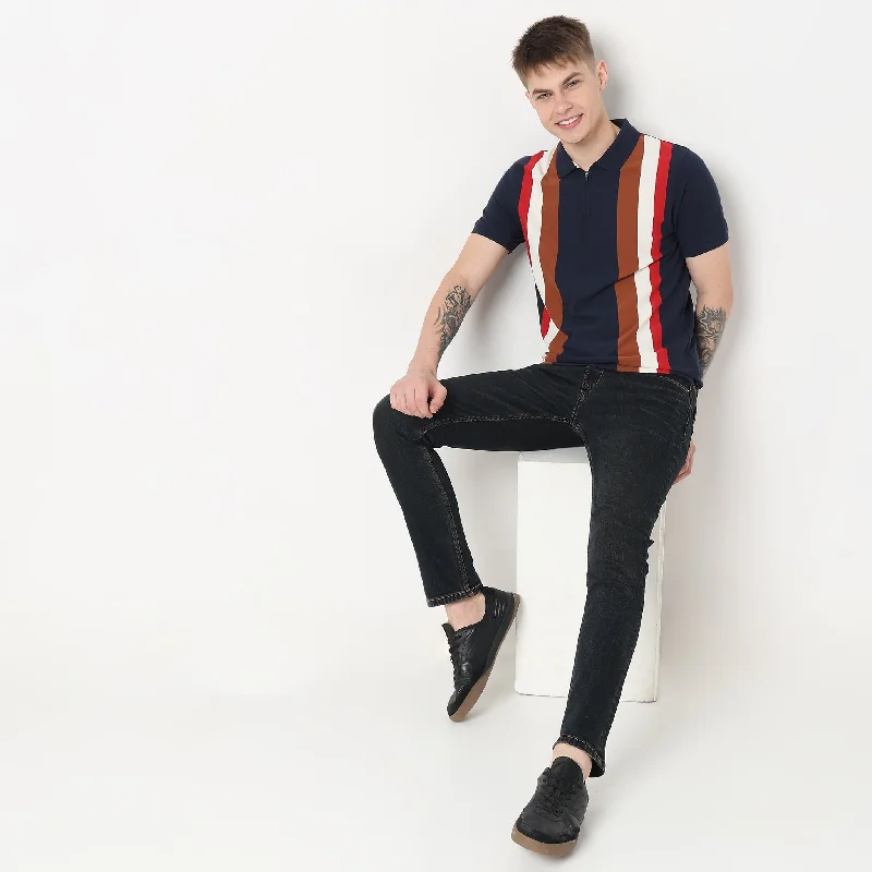 Best Deals Regular Fit Striped Polo T-Shirt