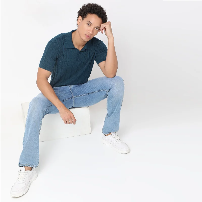 Fantastic Offers Regular Fit Structured Flatknit T-Shirt