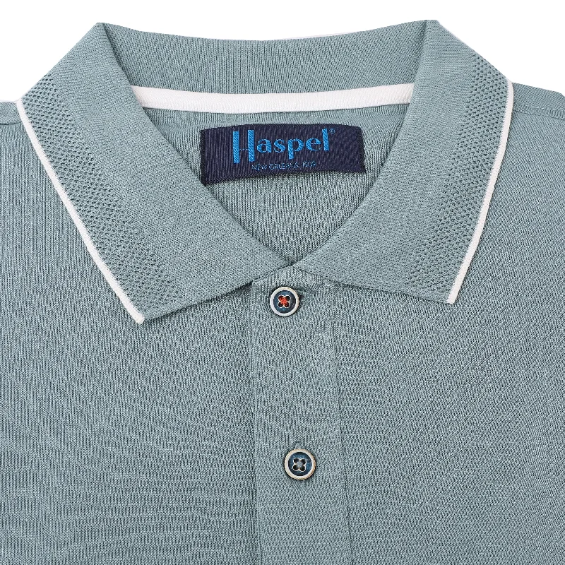 Quick Sale Sorrento Blue Fine Ribbed Light Weight Polo