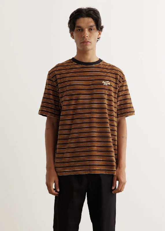 Year-End Sale Striped Velvet Oversized T-Shirt