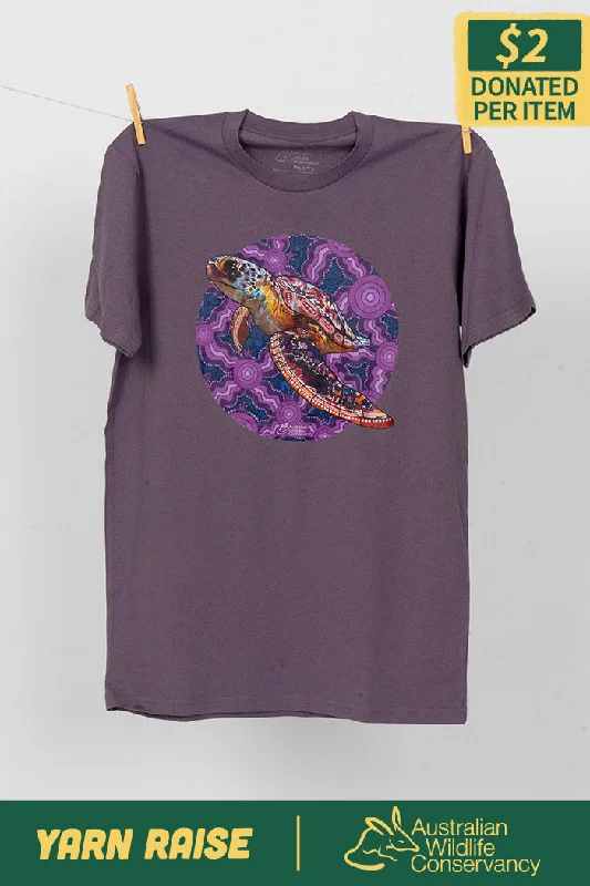 Steals and Deals Sea Turtle 'Australian Wildlife Conservancy' Mauve Cotton Crew Neck Unisex T-Shirt Steals and Deals Sea Turtle 'Australian Wildlife Conservancy' Mauve Cotton Crew Neck Unisex T-Shirt
