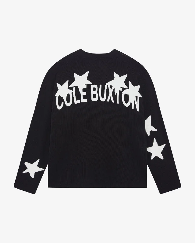 Deep Discounts WAFFLE PAINTED STAR LONG SLEEVE T-SHIRT